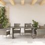 Voir la diapositive 3 : VIDAXL Table de jardin dessus en verre gris 190x80x74cm resine tressee