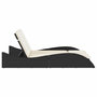 Voir la diapositive 5 : VIDAXL Chaise longue avec coussins noir 114x205x73 cm resine tressee