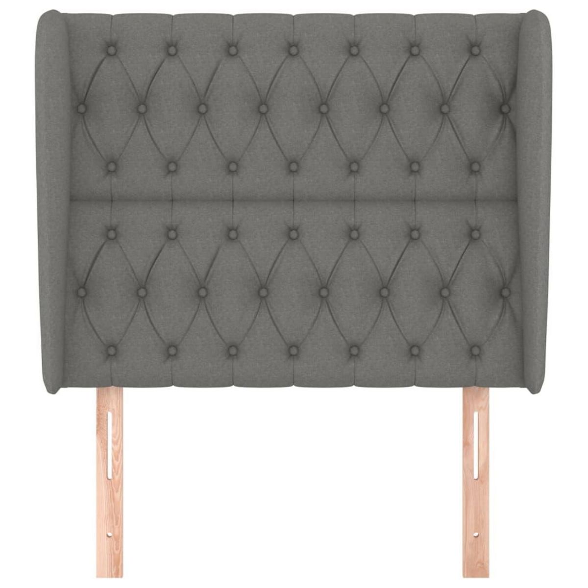 VIDAXL Tete de lit avec oreilles Gris fonce 93x23x118/128 cm Tissu