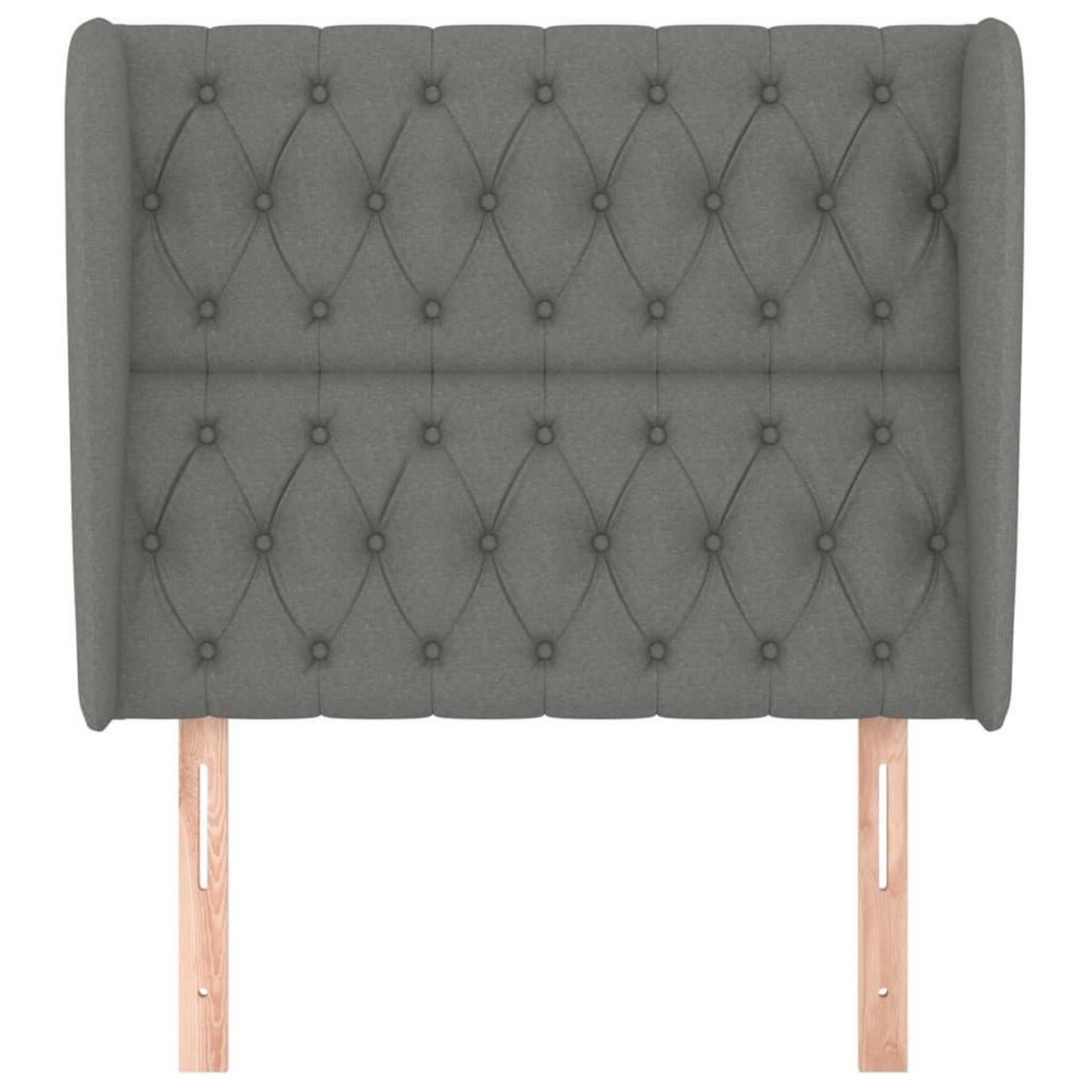 VIDAXL Tete de lit avec oreilles Gris fonce 93x23x118/128 cm Tissu