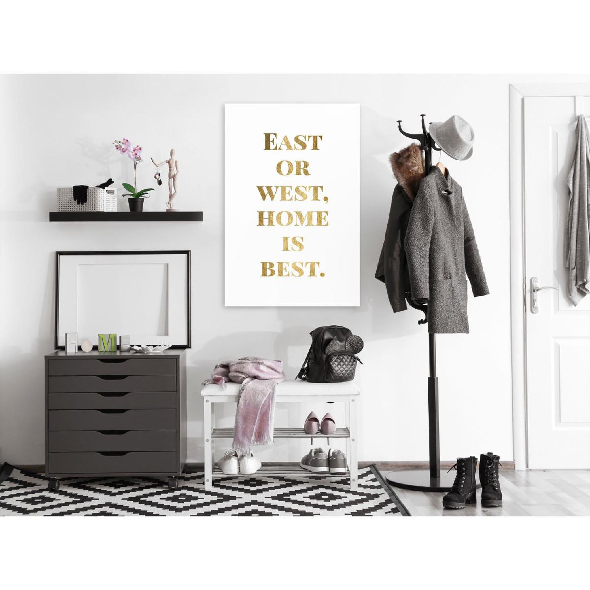 Voir la diapositive 2 : Paris Prix Tableau imprimé  gold home is best