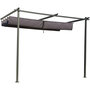 Voir la diapositive 4 : Habitat et Jardin Pergola adossée en métal avec toit rétractable -  3 x 4 m - Gris anthracite