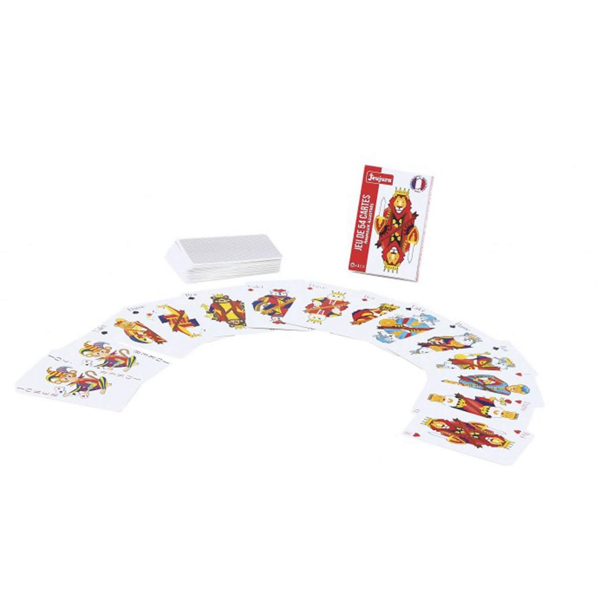 JeuJura Coffret 3 Jeux De Cartes : 54 Cartes, 7 Familles, Memo