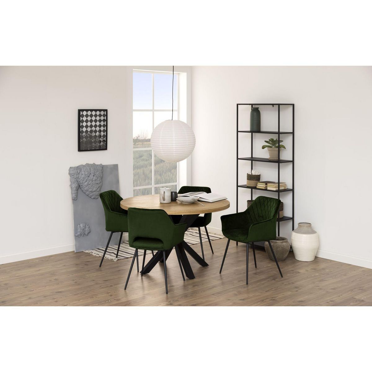 TOILINUX Bibliothèque 5 niveaux en Métal - H.185 cm - Noir