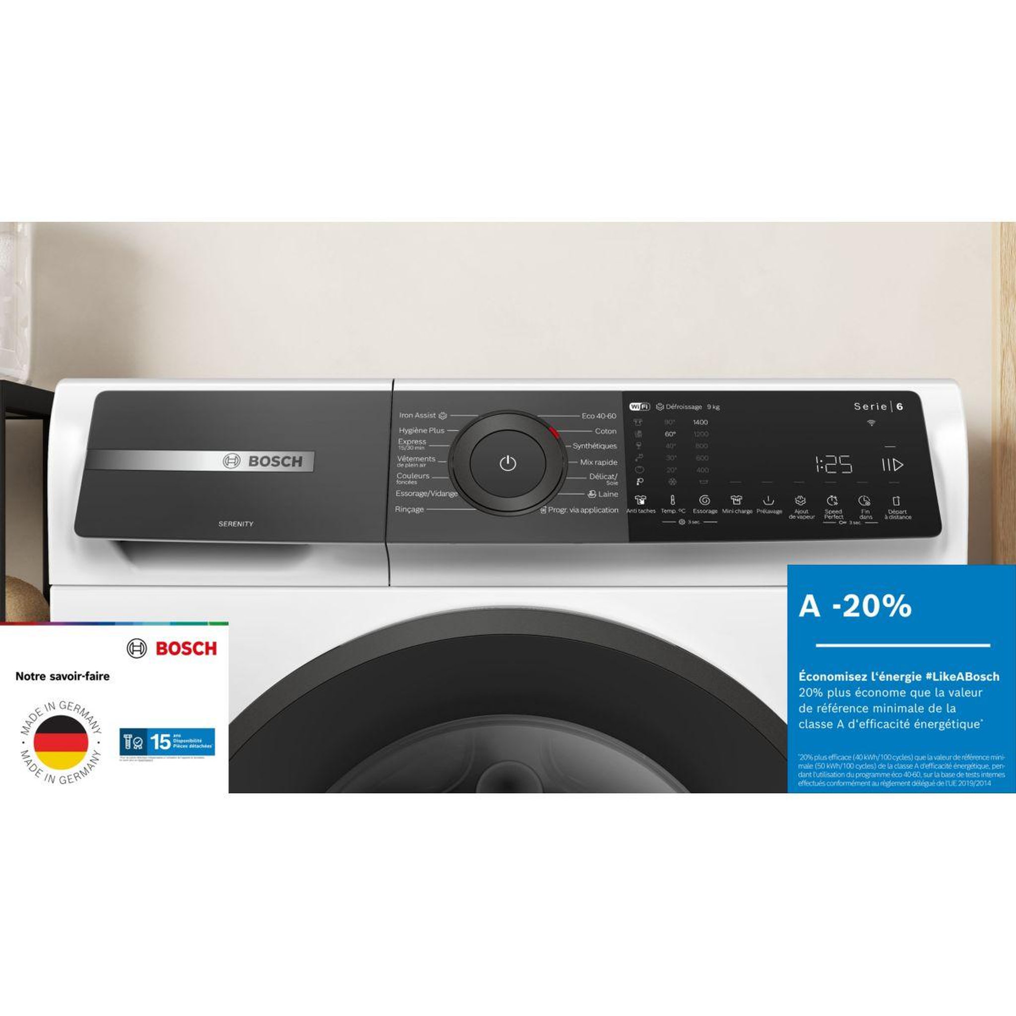 Voir la diapositive 5 : BOSCH Lave linge hublot wgh2440sfr, serenity, antitaches, iron assist, série 6