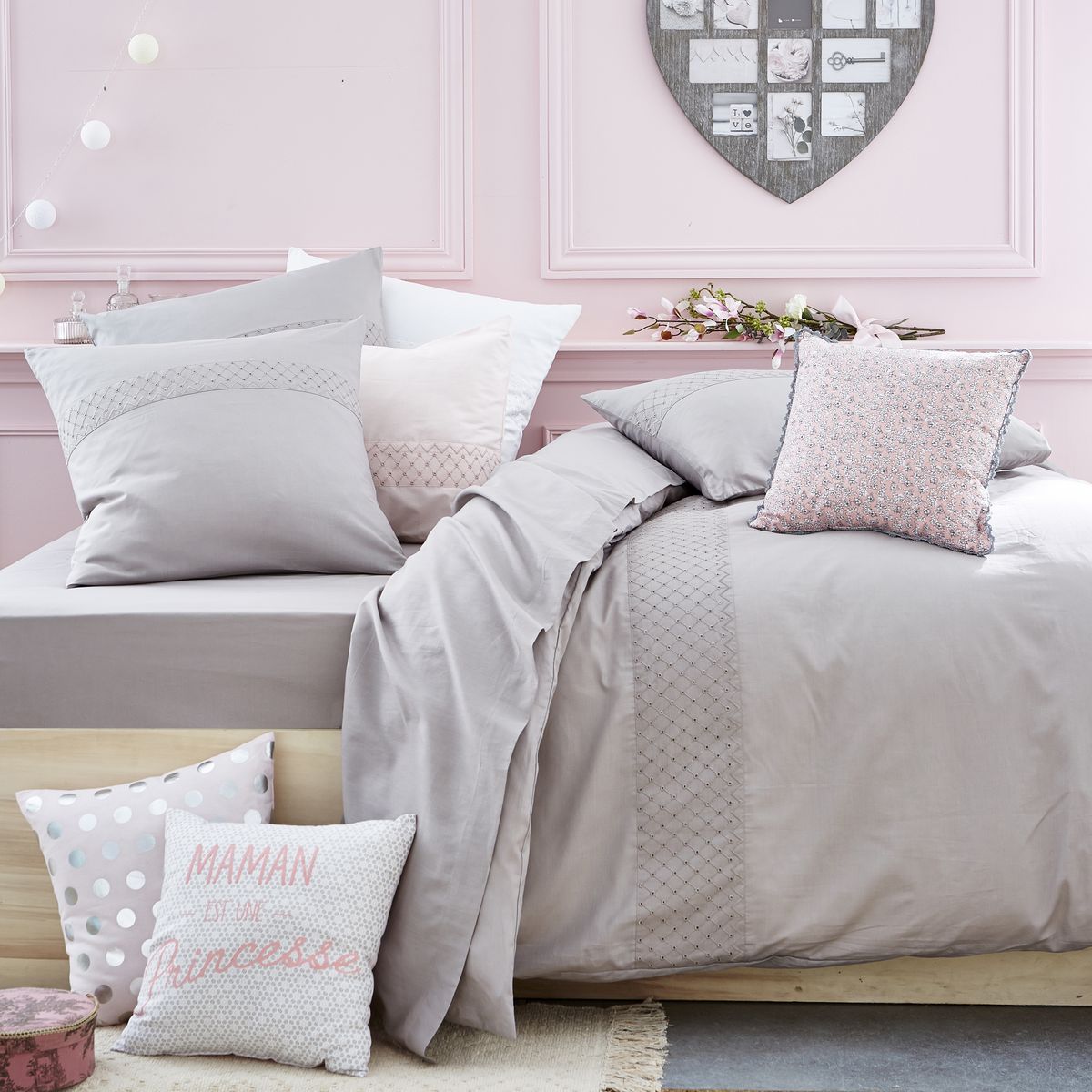 Drap plat uni en coton BRODERIE ANGLAISE