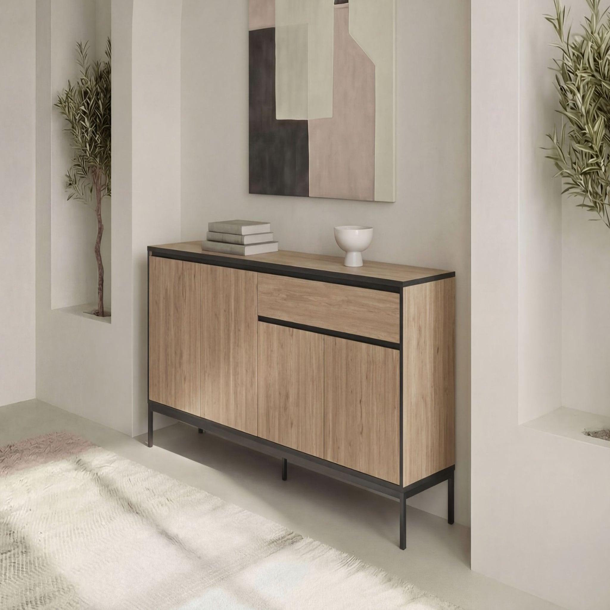 Voir la diapositive 3 : CASANOVA PARIS Vana - buffet 4 portes 180cm en mélamine