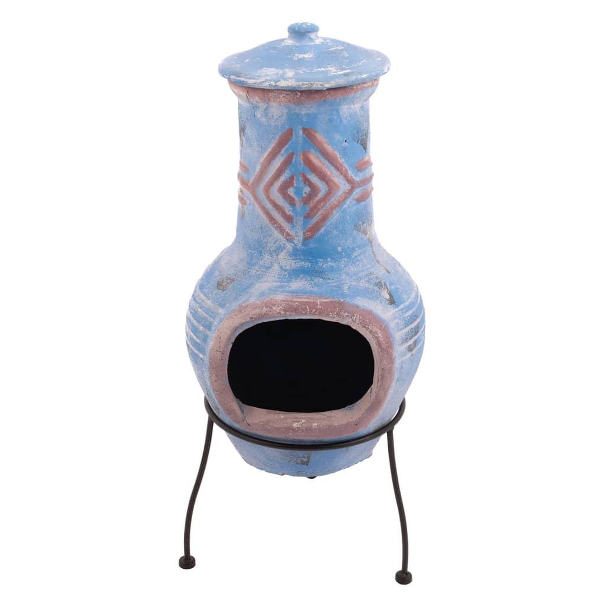 Voir la diapositive 3 : REDFIRE RedFire Cheminee Colima Argile Bleu marine/rouge 86031