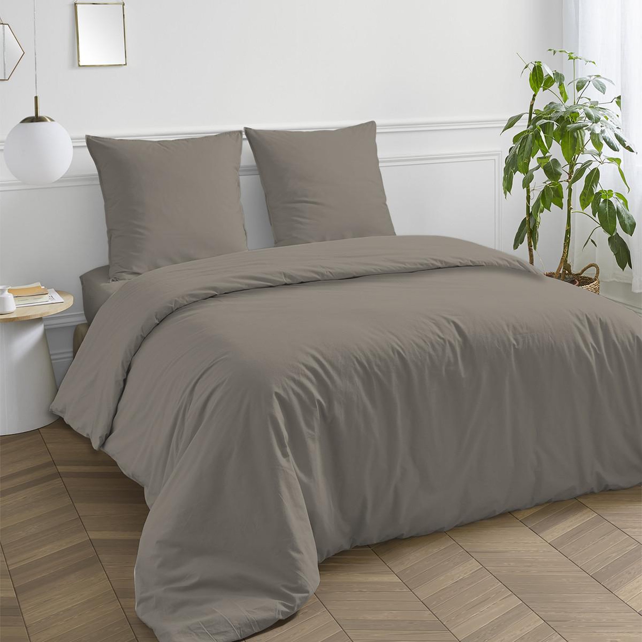 Voir la diapositive 3 : FUTURE HOME Housse de couette en coton 57 fils unie