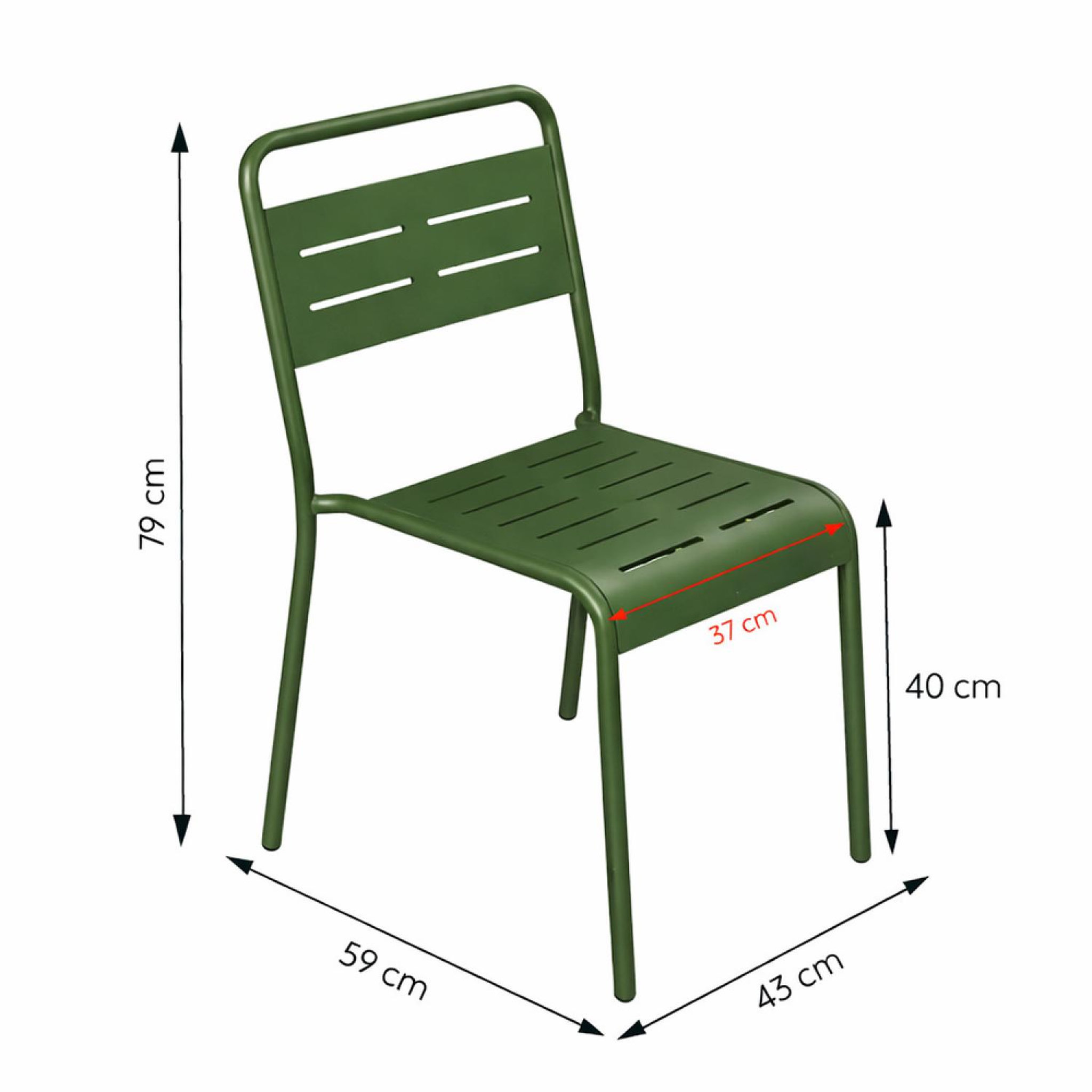 Voir la diapositive 4 : CONCEPT USINE Ensemble table de jardin carrée 70cm et 4 chaises vert bergame