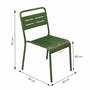 Voir la diapositive 4 : CONCEPT USINE Ensemble table de jardin carrée 70cm et 4 chaises vert BERGAME