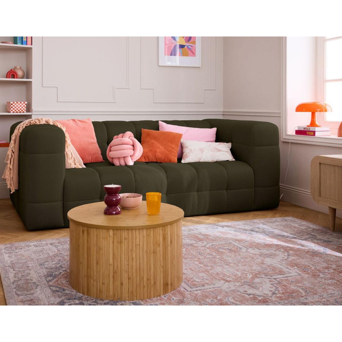 LISA DESIGN Suzano - canapé 3 places - en tissu mailles 3d