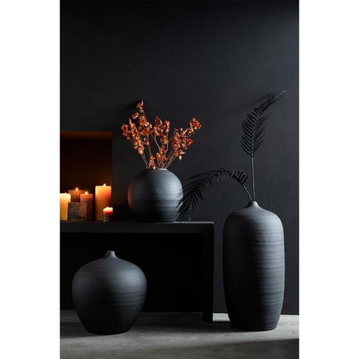 Paris Prix Vase Design en Ciment  Viktor  30cm Noir