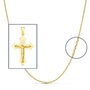 Voir la diapositive 2 : L'ATELIER D'AZUR Pendentif  - Médaille Christ sur la Croix Or 18 Carats 750/000 Jaune - Chaine Offerte