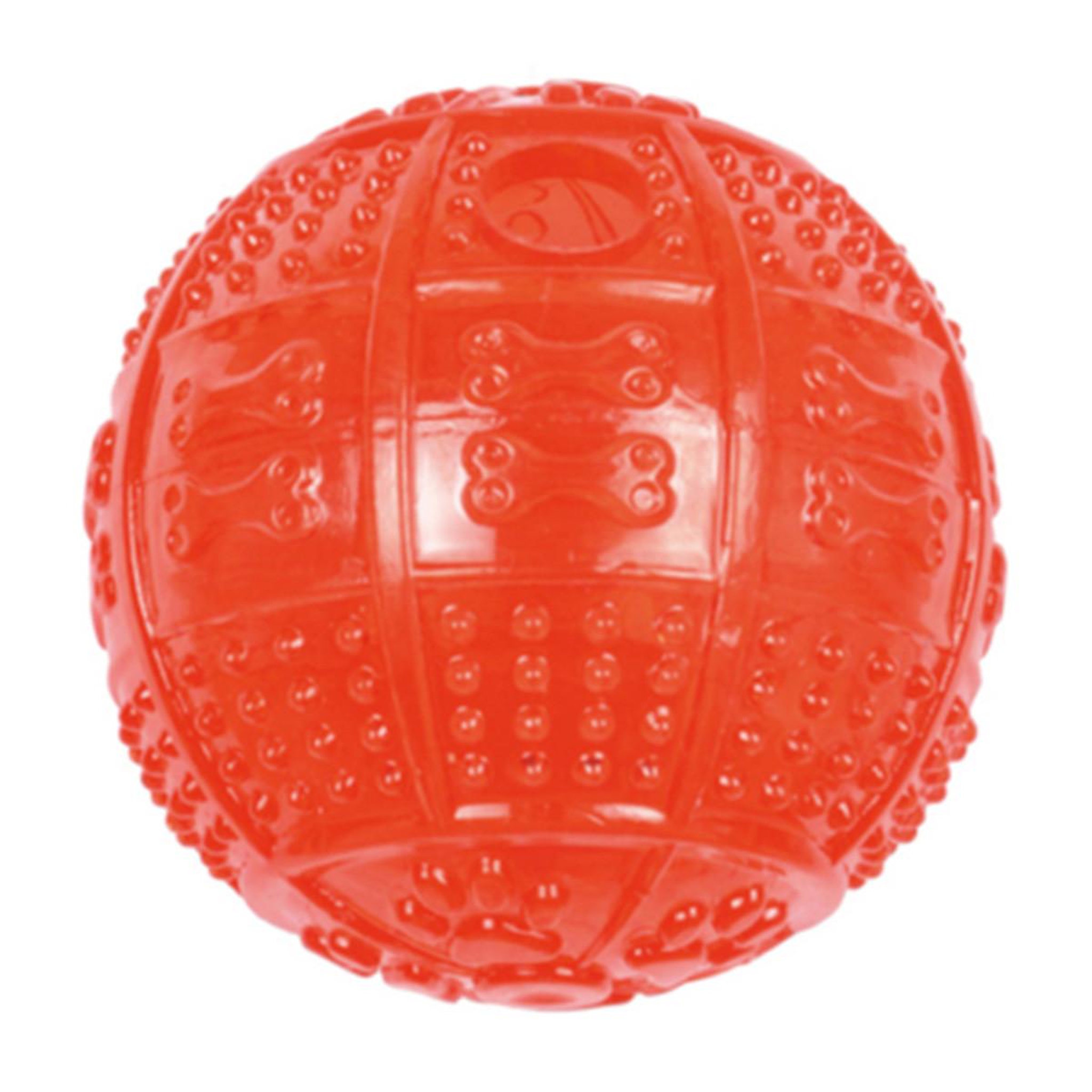 HOMEA Balle pour chien  distributeur de croquettes  8cm rouge