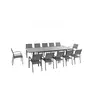 CREADOR Table de jardin aluminium 240/350x103.5x75cm gris CANBERRO