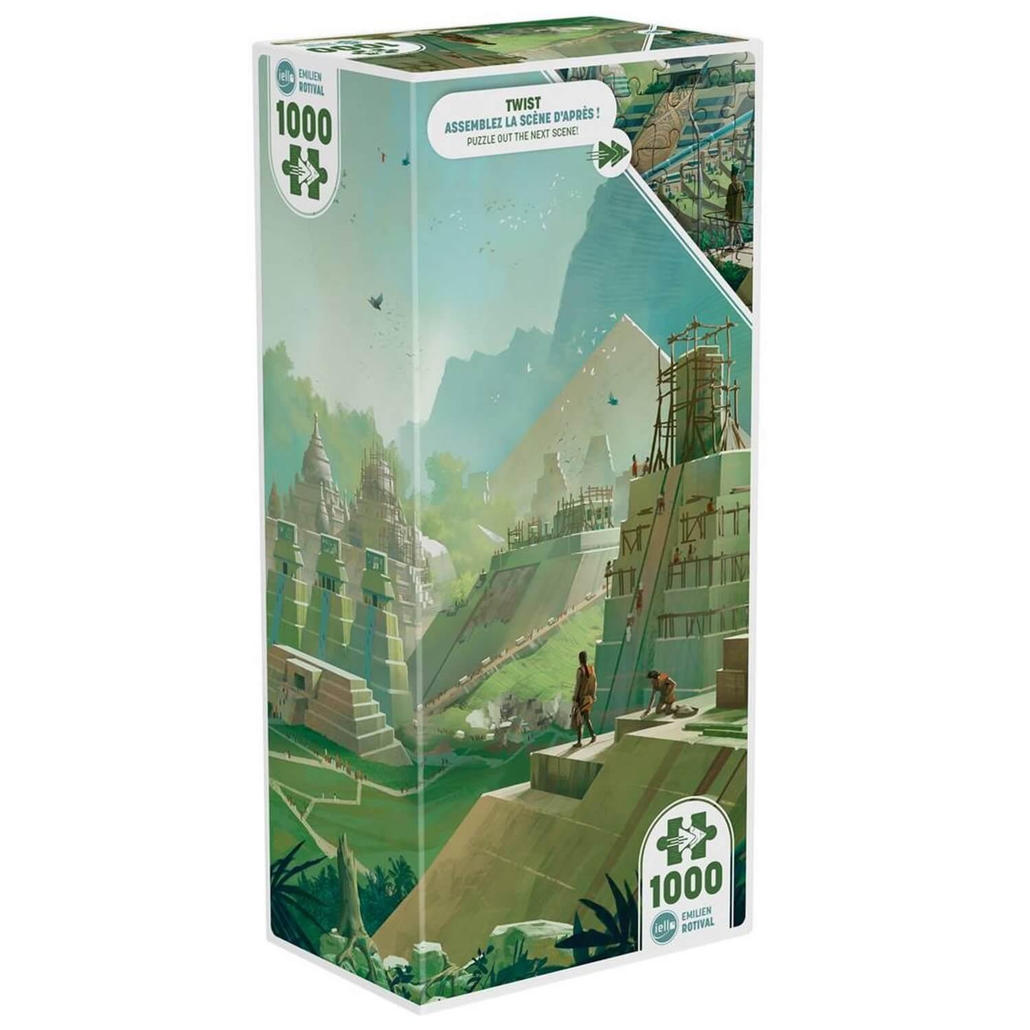 Voir la diapositive 2 : Iello Puzzle 1000 pièces – Twist Ancient Pyramids – Pyramides antiques d’Égypte – Puzzle concept original – Adulte – Iello