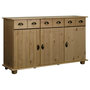 Voir la diapositive 1 : VIDAXL Buffet 134x39x79,5 cm Bois de pin massif