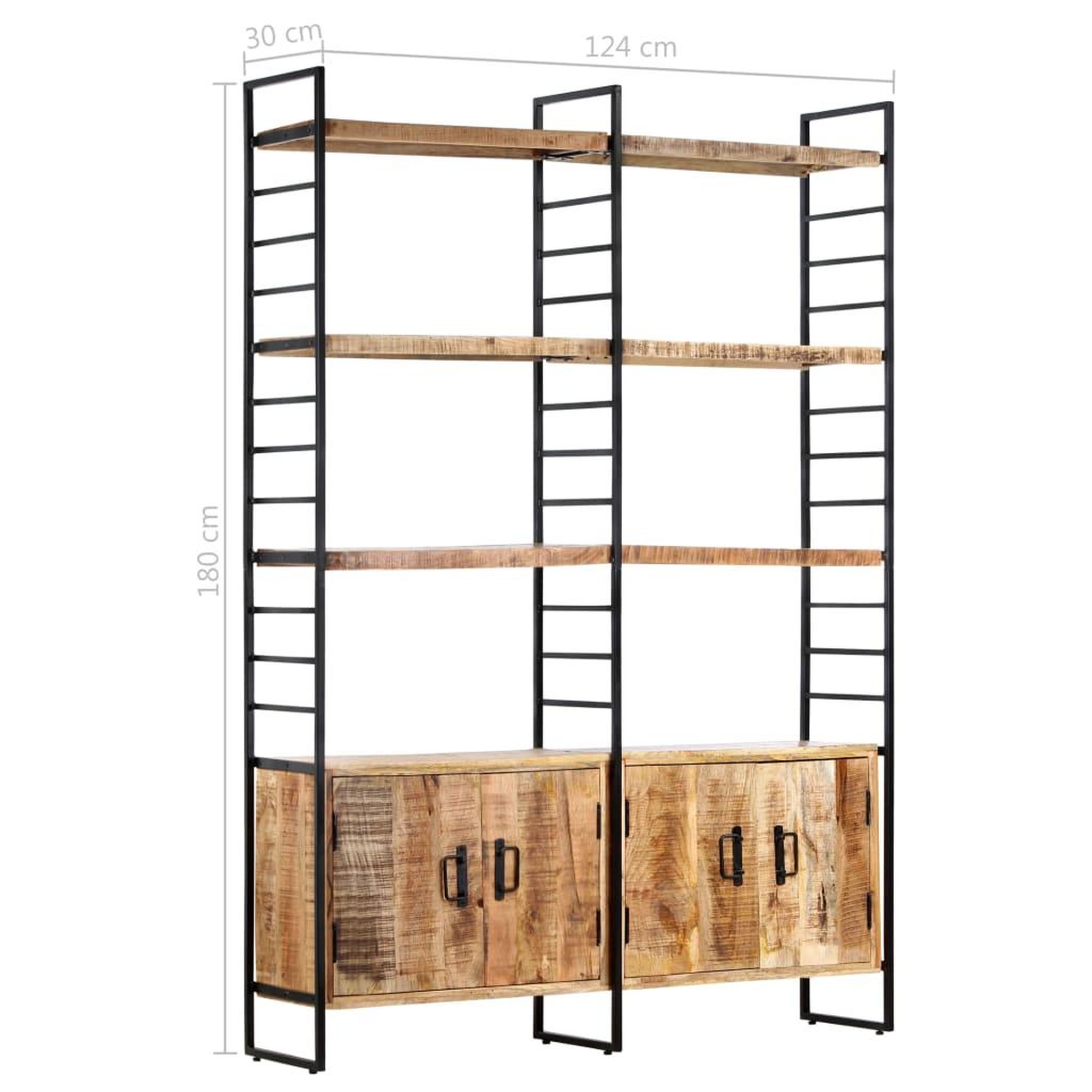 Voir la diapositive 6 : VIDAXL Bibliotheque a 4 niveaux 124x30x180 cm Bois de manguier brut