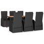 Voir la diapositive 2 : VIDAXL Ensemble a manger de jardin 7 pcs Noir Poly rotin et acacia
