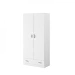 PARISOT PARISOT Armoire 2 portes battantes + 1 tiroir - Panneaux de particules - Décor Blanc - L 78 cm x P 38 cm x H 170 cm - VARIA