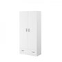 Voir la diapositive 1 : PARISOT PARISOT Armoire 2 portes battantes + 1 tiroir - Panneaux de particules - Décor Blanc - L 78 cm x P 38 cm x H 170 cm - VARIA