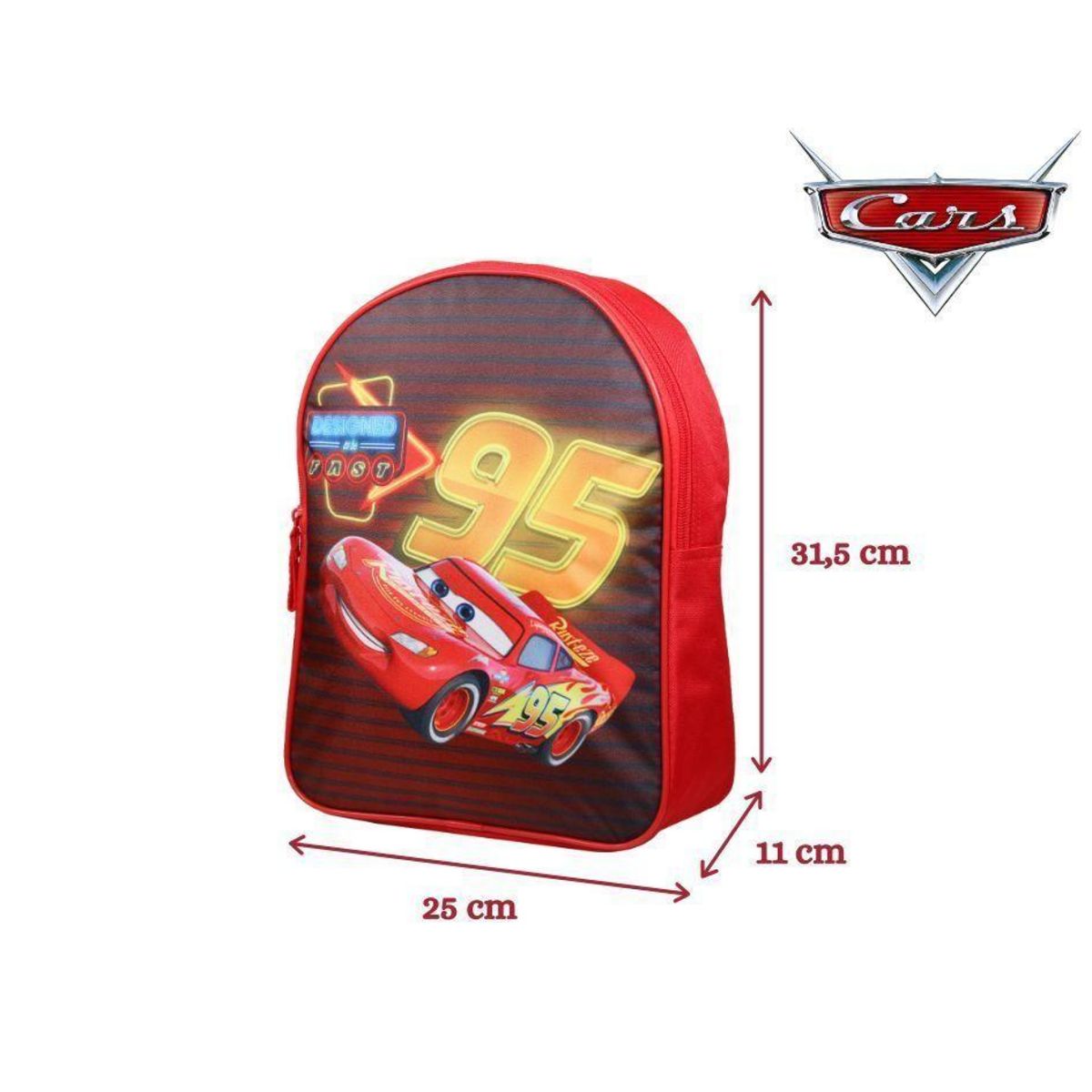 Bagtrotter BAGTROTTER Sac à dos gouter maternelle 31 cm Disney Cars Rouge