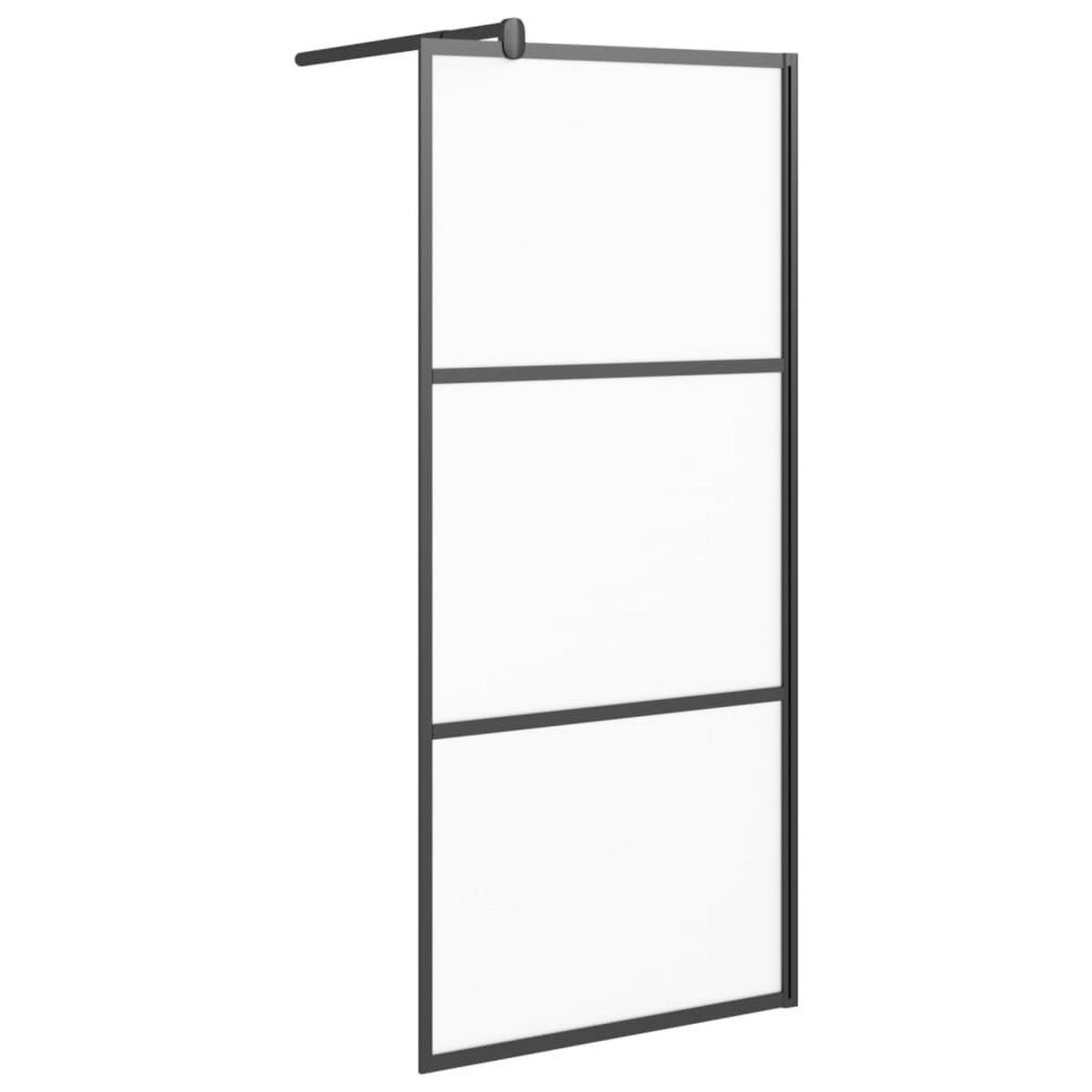 VIDAXL Paroi de douche 80x195 cm Verre ESG depoli Noir