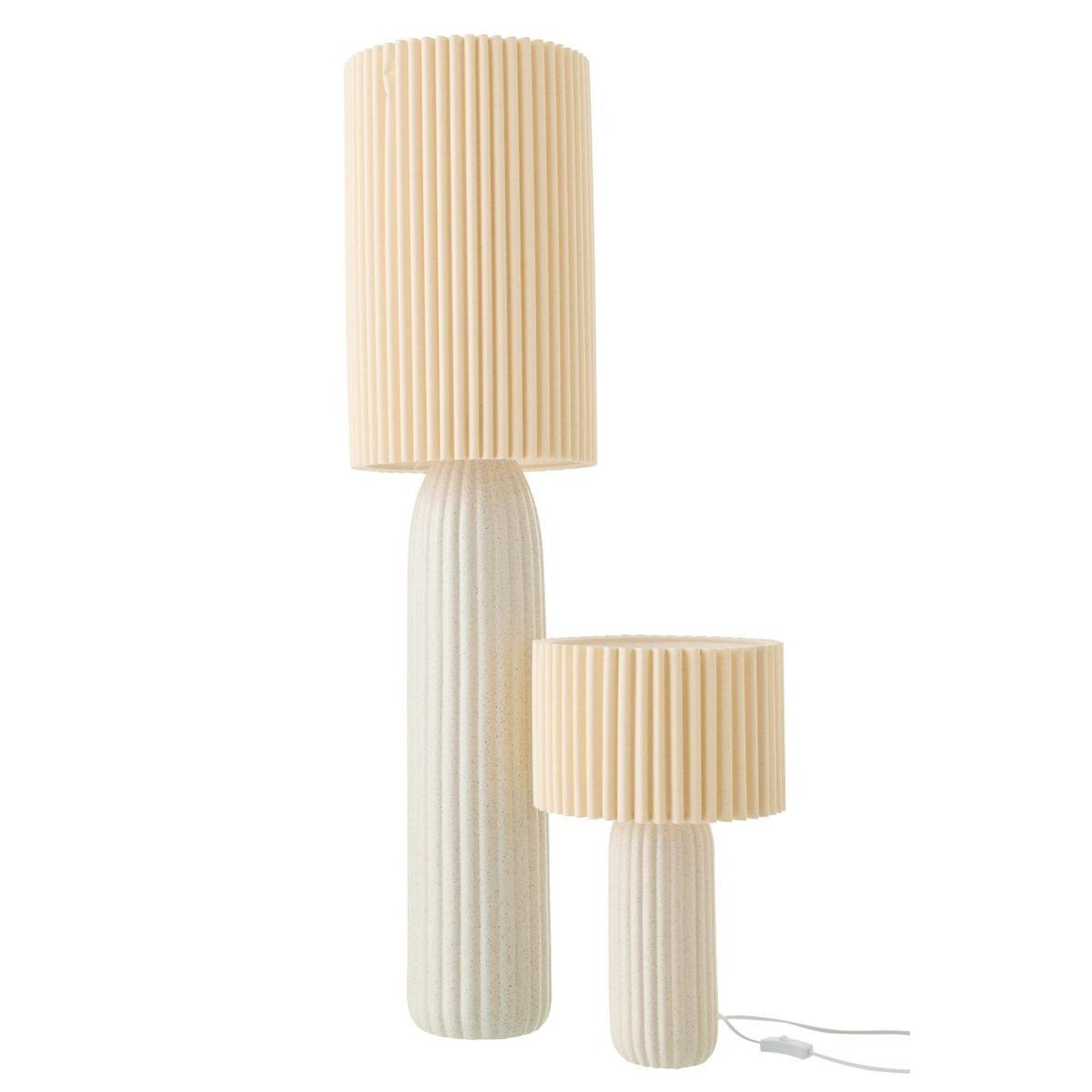 Voir la diapositive 4 : J-LINE Lampe à poser en céramique  esmee  50cm blanc cassé