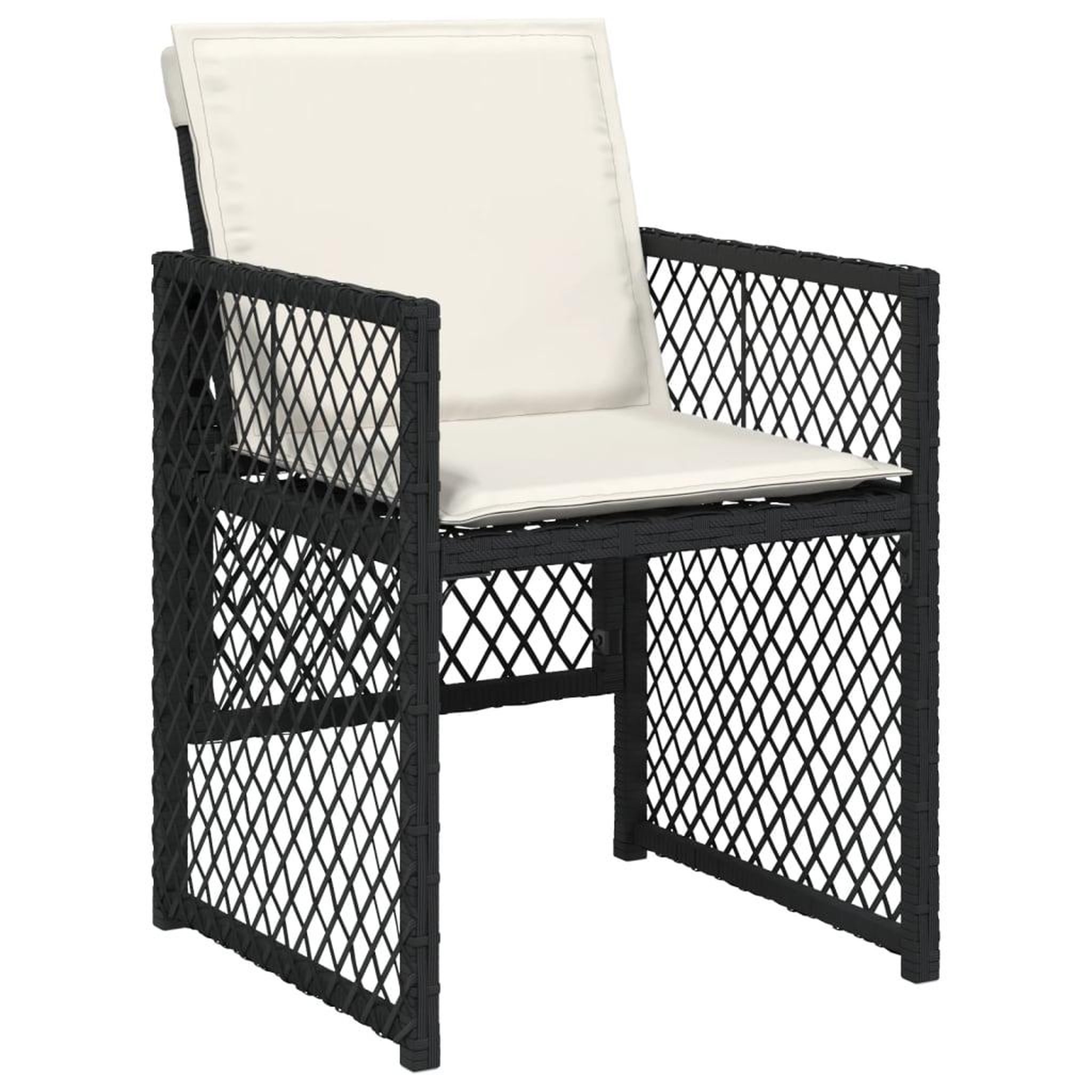 Voir la diapositive 4 : VIDAXL Ensemble a manger de jardin 13 pcs coussins noir resine tressee