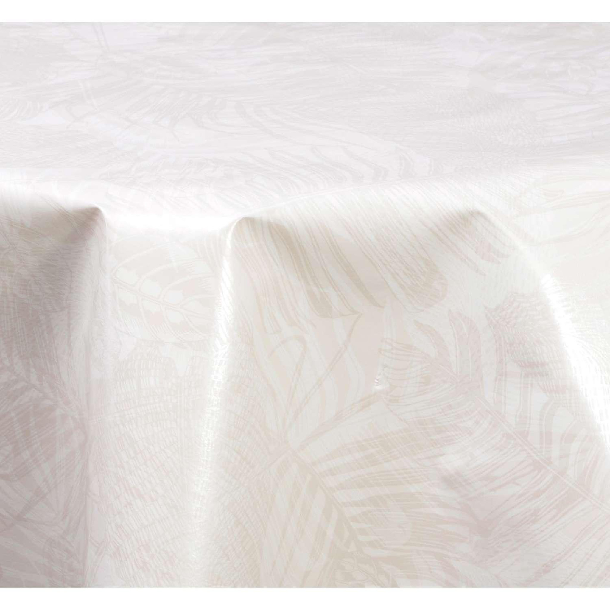 Voir la diapositive 3 : HABITABLE Nappe en toile cirée ronde Vitali - Diam. 135 cm - Beige nacré