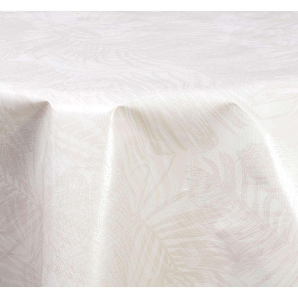 HABITABLE Nappe en toile cirée ronde Vitali - Diam. 135 cm - Beige nacré