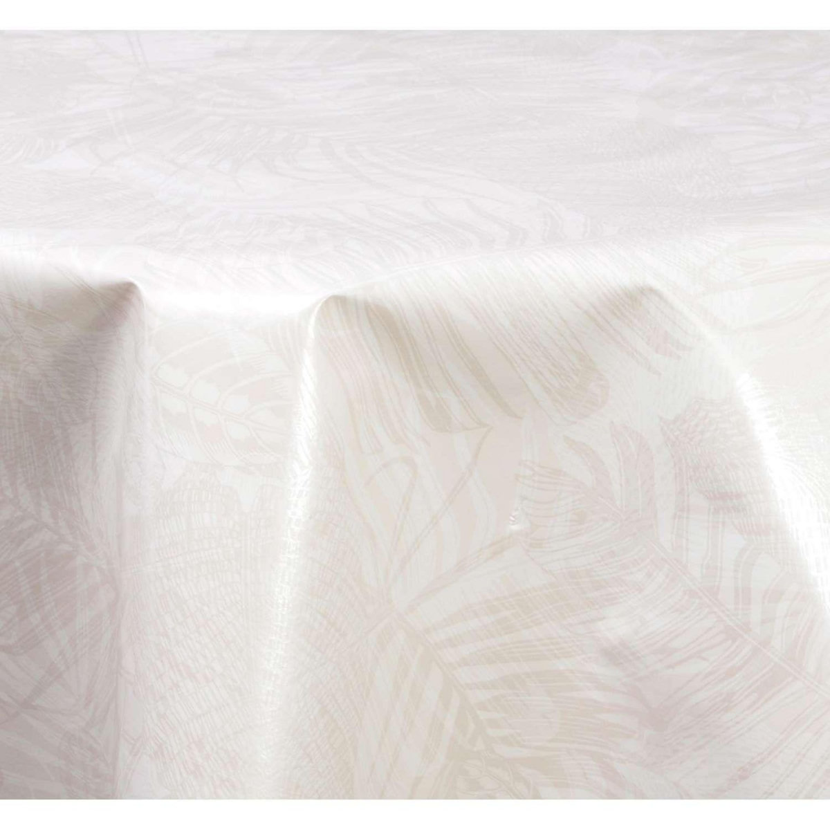 HABITABLE Nappe en toile cirée ronde Vitali - Diam. 135 cm - Beige nacré