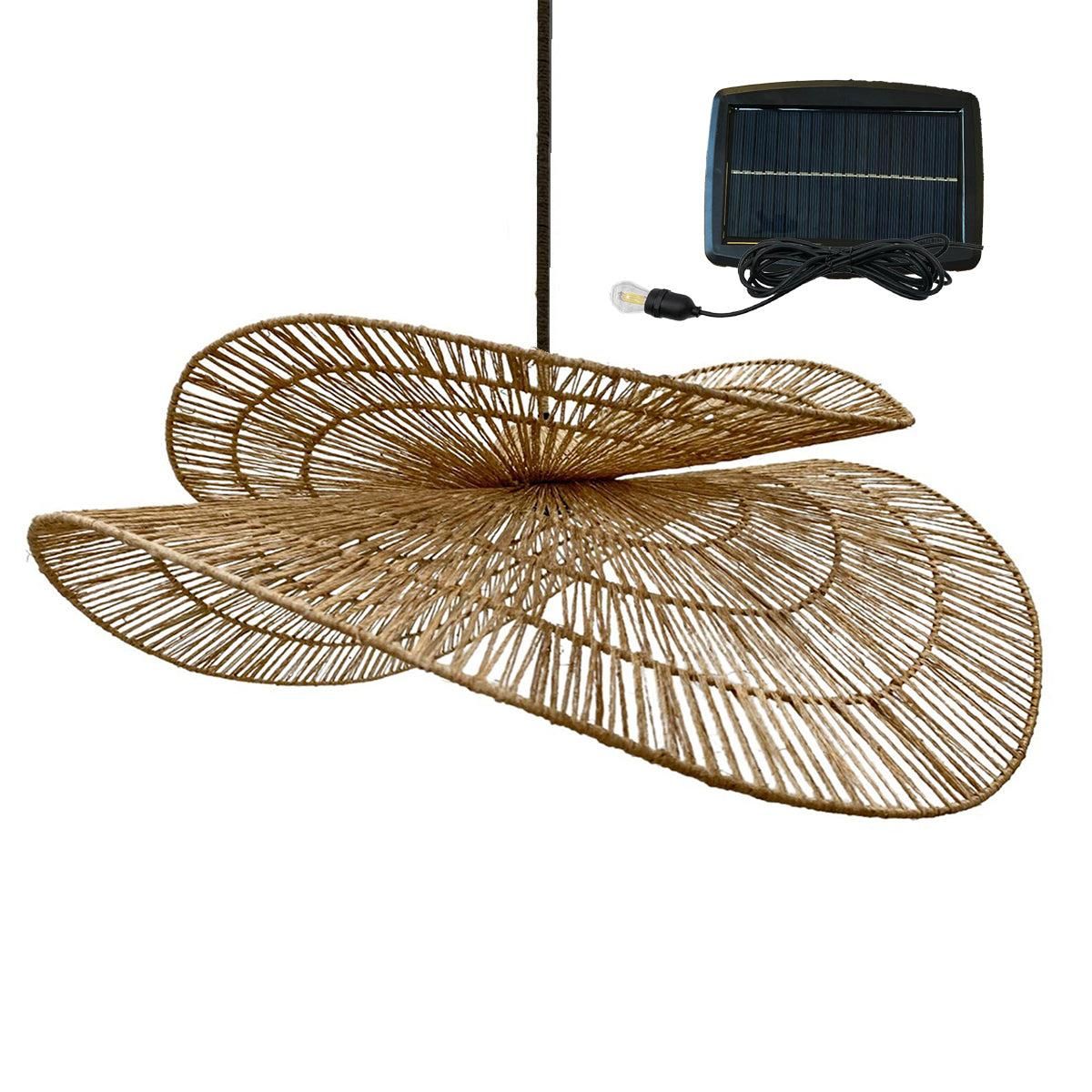 Lumisky Suspension solaire bohème SOLARA Beige Jute D80cm