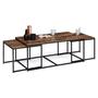 Voir la diapositive 1 : ID MARKET Lot de 3 tables basses gigognes DAYTON 113 cm effet vieilli design industriel