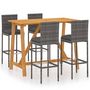Voir la diapositive 2 : VIDAXL Ensemble de bar de jardin avec coussins 5 pcs Gris