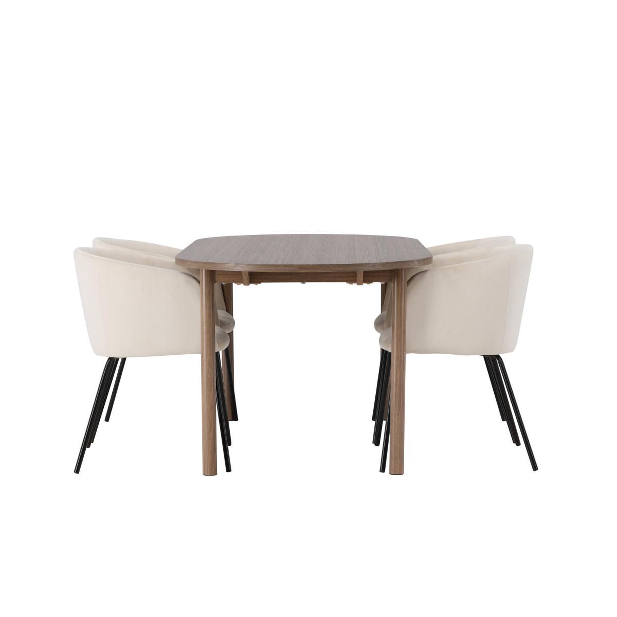 Voir la diapositive 3 : Paris Prix Ensemble table à manger & 4 chaises  andy & berit  180cm naturel & beige