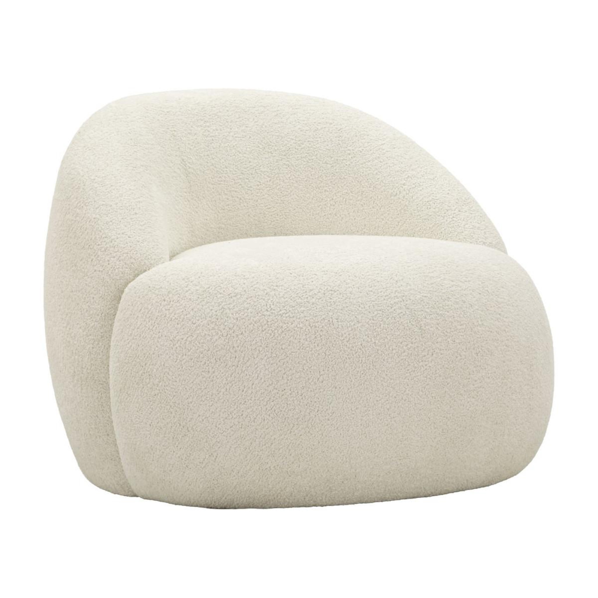 Paris Prix Fauteuil tissu bouclette  ginevra  81cm blanc