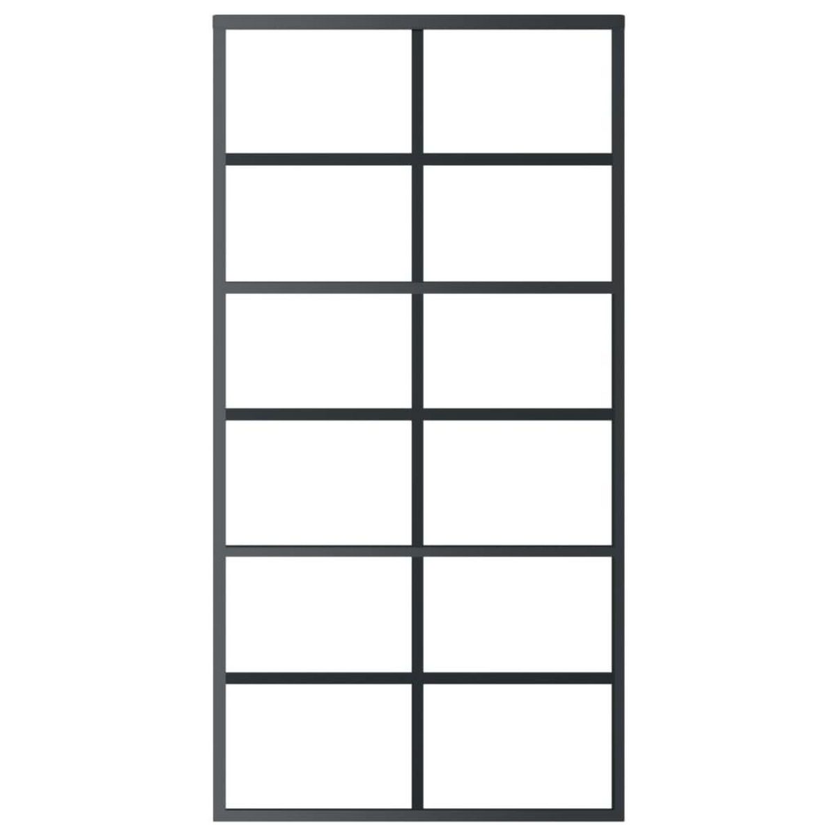 VIDAXL Porte coulissante Verre ESG et aluminium 102x205 cm Noir