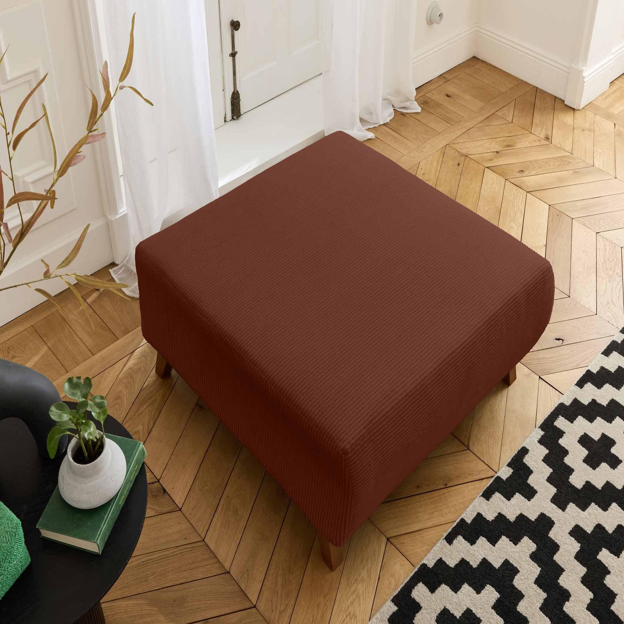 Voir la diapositive 4 : BEST MOBILIER Cristal - pouf modulable - 95 cm - en velours côtelé