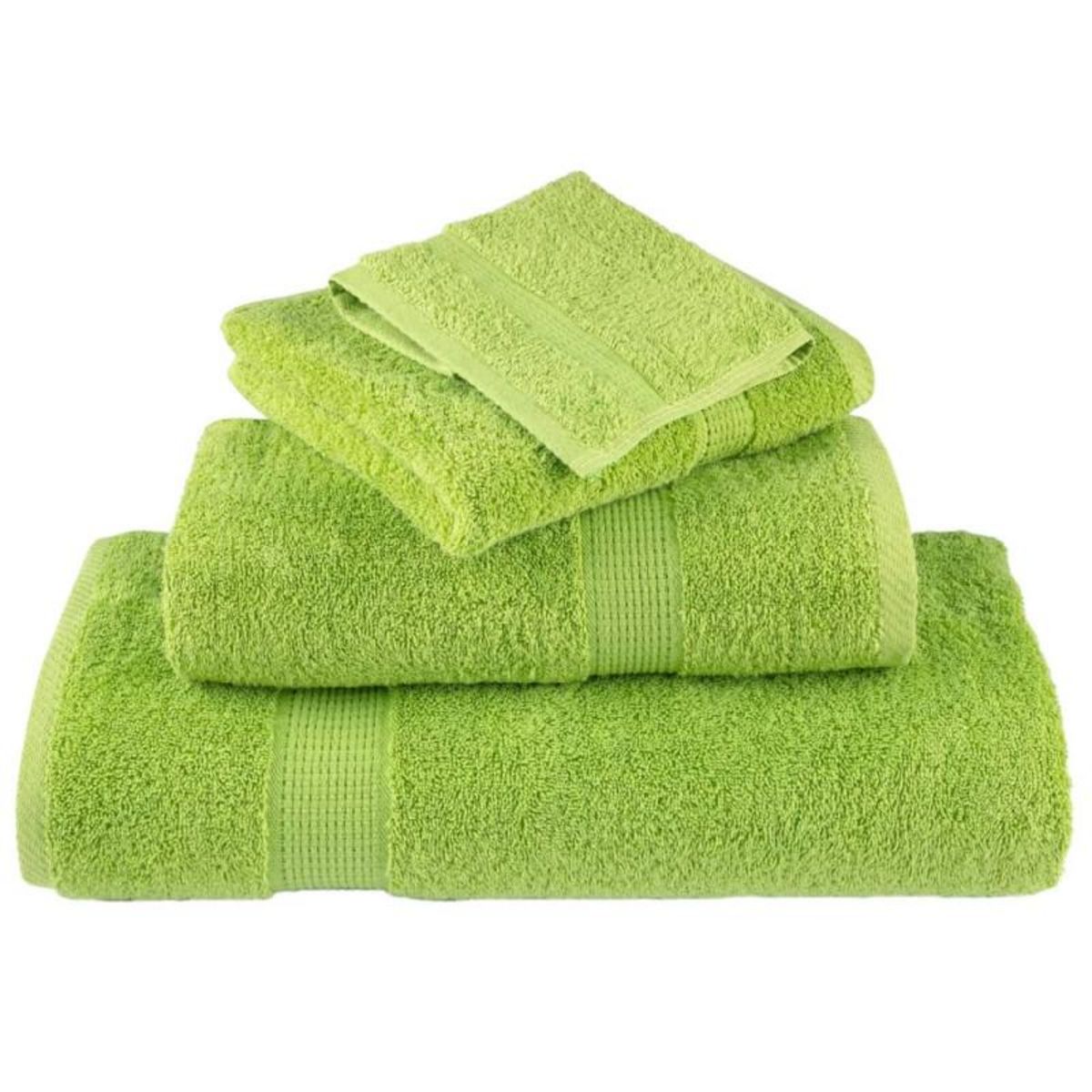 VIDAXL Serviettes de visage de qualité sup. SOLUND 2 pcs vert pomme