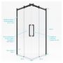 Voir la diapositive 4 : Paroi de douche ROLLING BLACK SQUARE 90X90