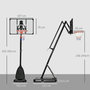 Voir la diapositive 3 : HOMCOM Panier de basket-ball sur pied avec base de lestage sur roulettes hauteur réglable 2,93-3,5 m acier PC noir
