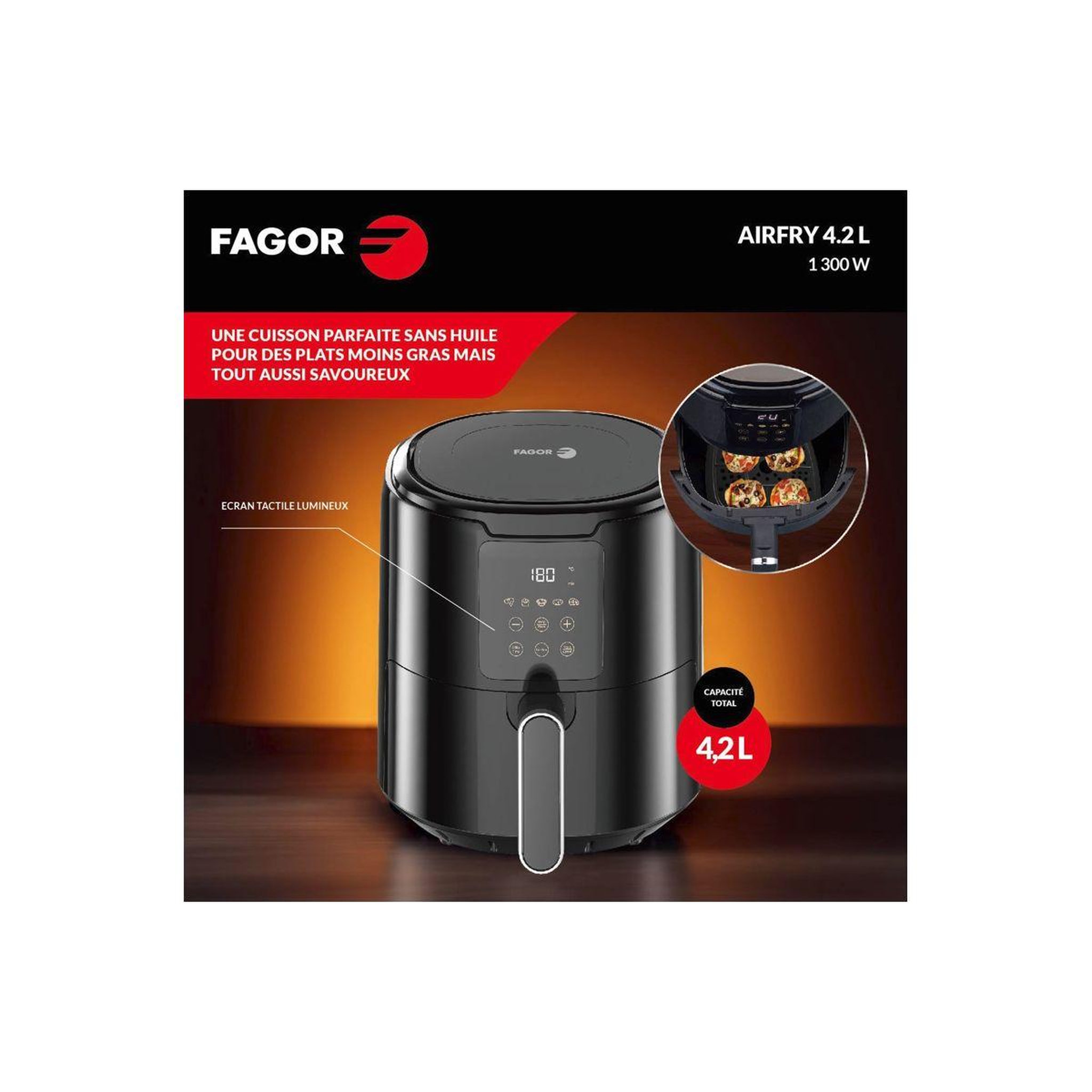 Voir la diapositive 4 : Fagor Friteuse sans huile fg4210 4.5l