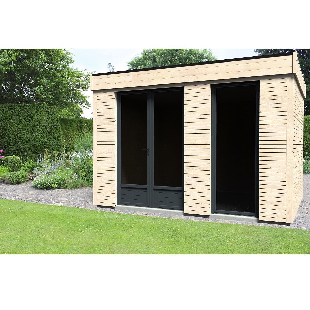 DECOR ET JARDIN Abri de jardin bois - Toit plat - 8.71m² - DEVOR HOME