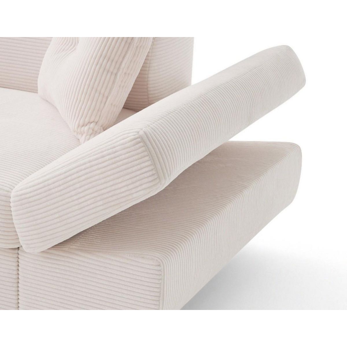 BEST MOBILIER Lisbona - canapé d'angle gauche 5 places convertible avec têtières en velours côtelé