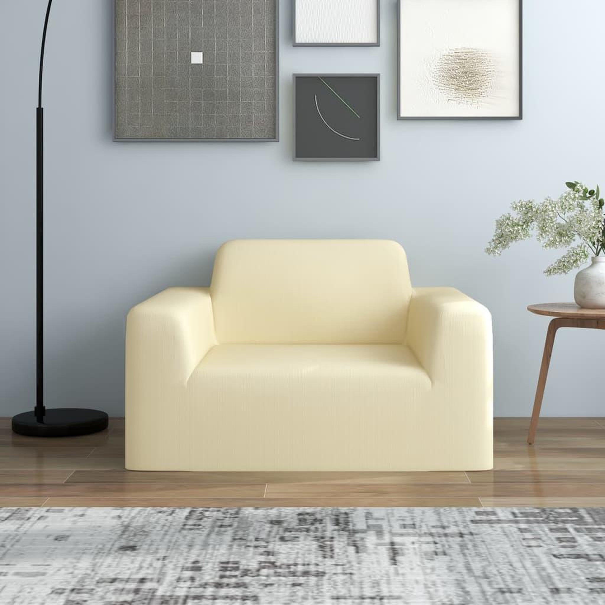Voir la diapositive 1 : VIDAXL Housse extensible de canape Creme Jersey de polyester