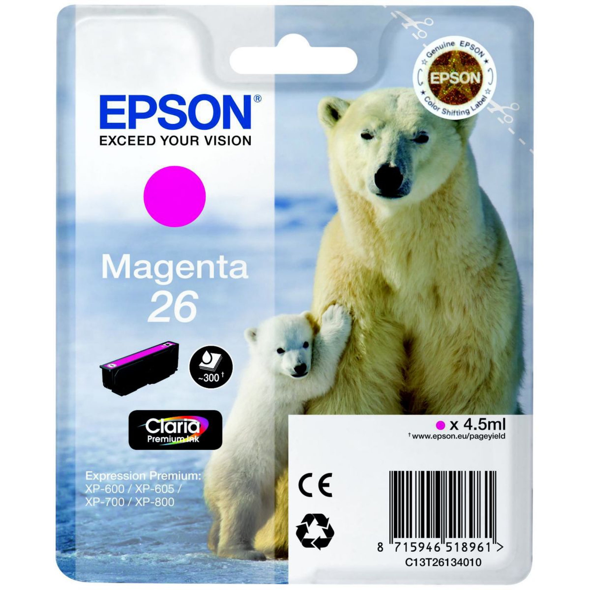 Epson Cartouche d'encre T2613 Magenta Serie Ours Polaire