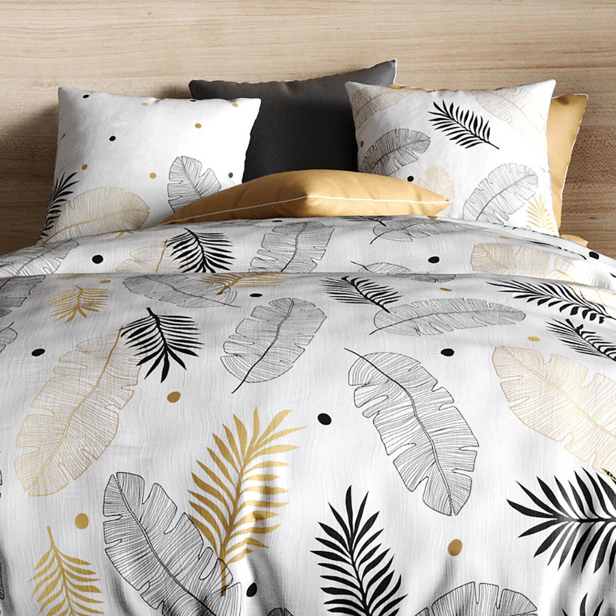 Voir la diapositive 3 : ATELIER DU COTON Parure housse de couette 100% coton 57fils envole