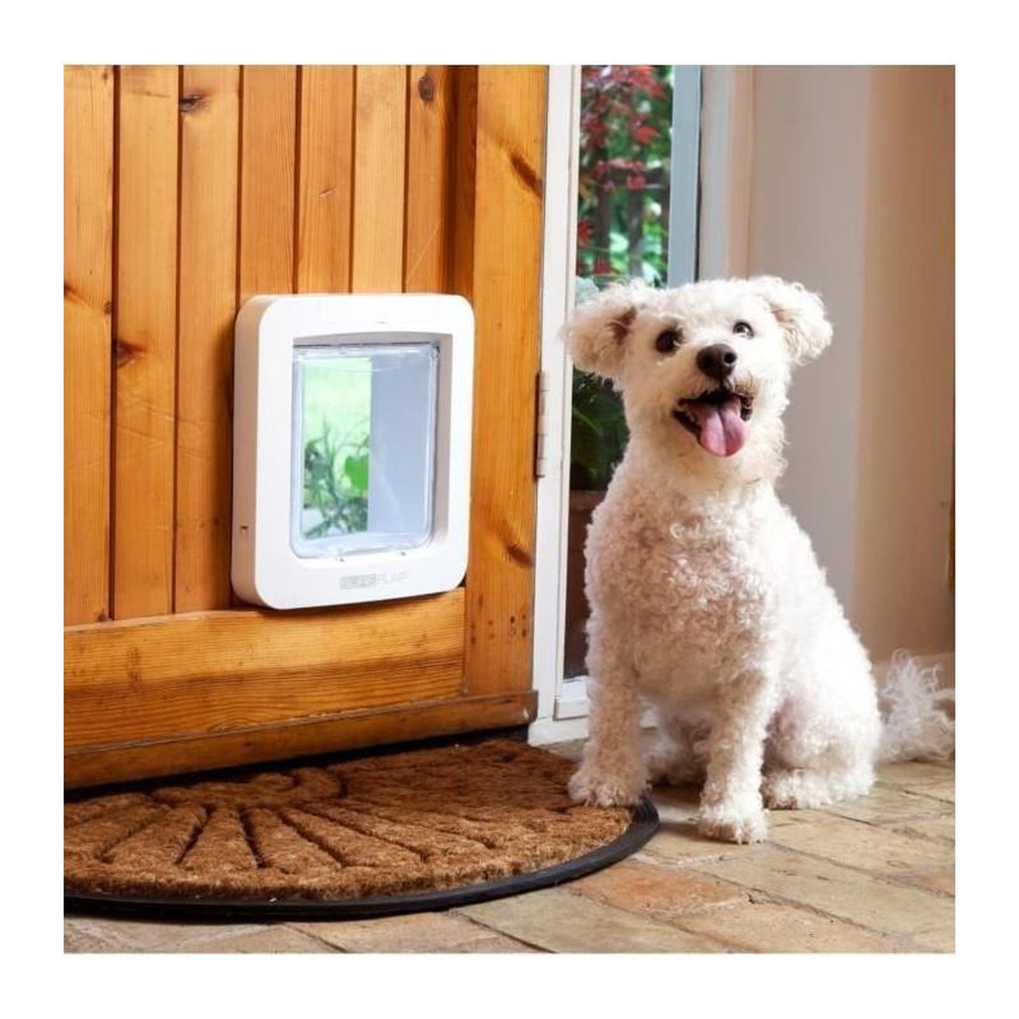 Voir la diapositive 2 : GENERIQUE SUREFLAP Grande chatiere a puce electronique blanc